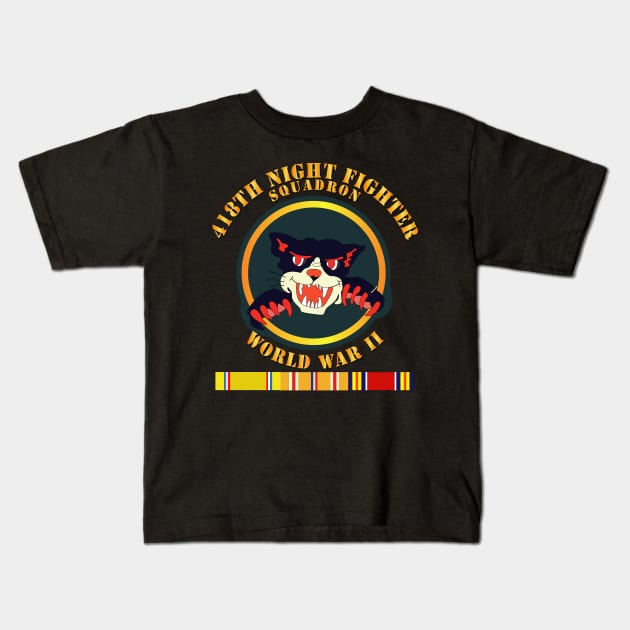 418th Night Fighter Squadron - 2nd Ver - WWII w SVC Kids T-Shirt by twix123844